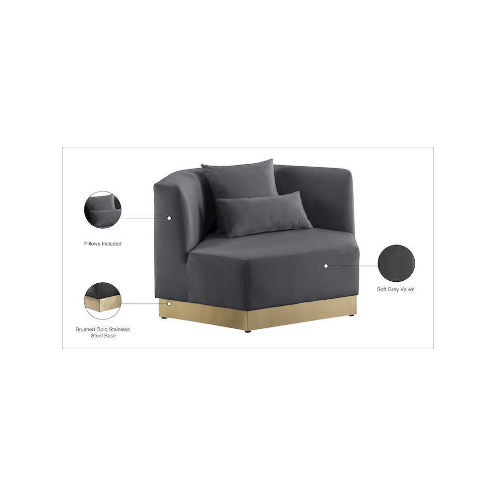 Marquis Grey Velvet Chair