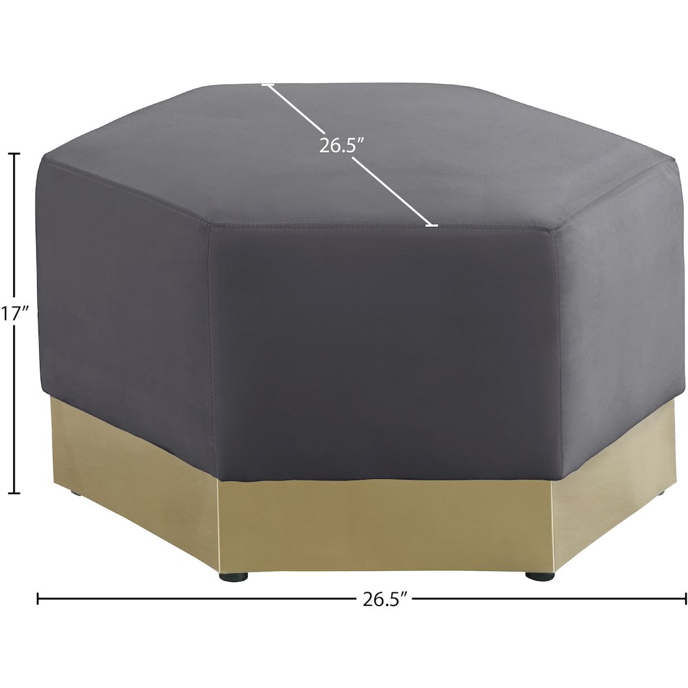 Marquis Grey Velvet Ottoman