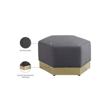 Marquis Grey Velvet Ottoman