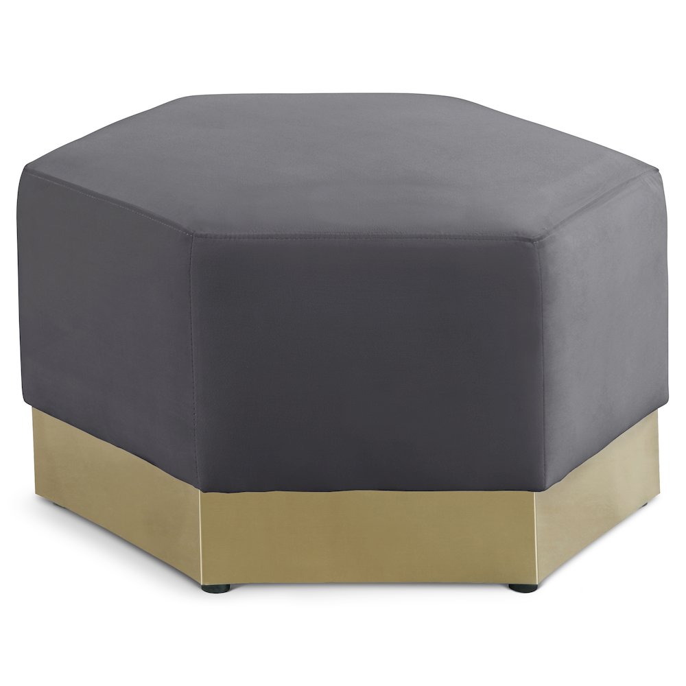 Marquis Grey Velvet Ottoman