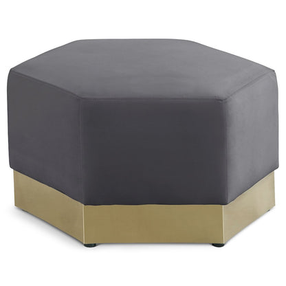 Marquis Grey Velvet Ottoman
