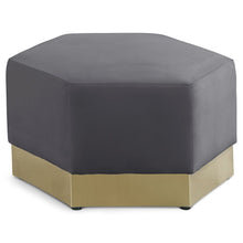 Marquis Grey Velvet Ottoman