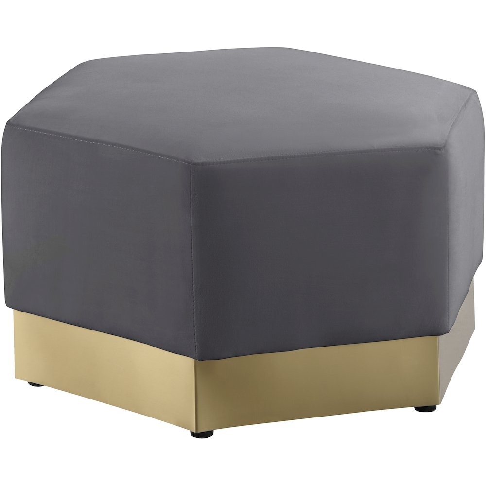 Marquis Grey Velvet Ottoman