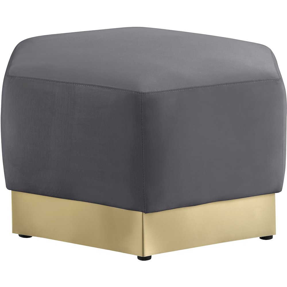 Marquis Grey Velvet Ottoman