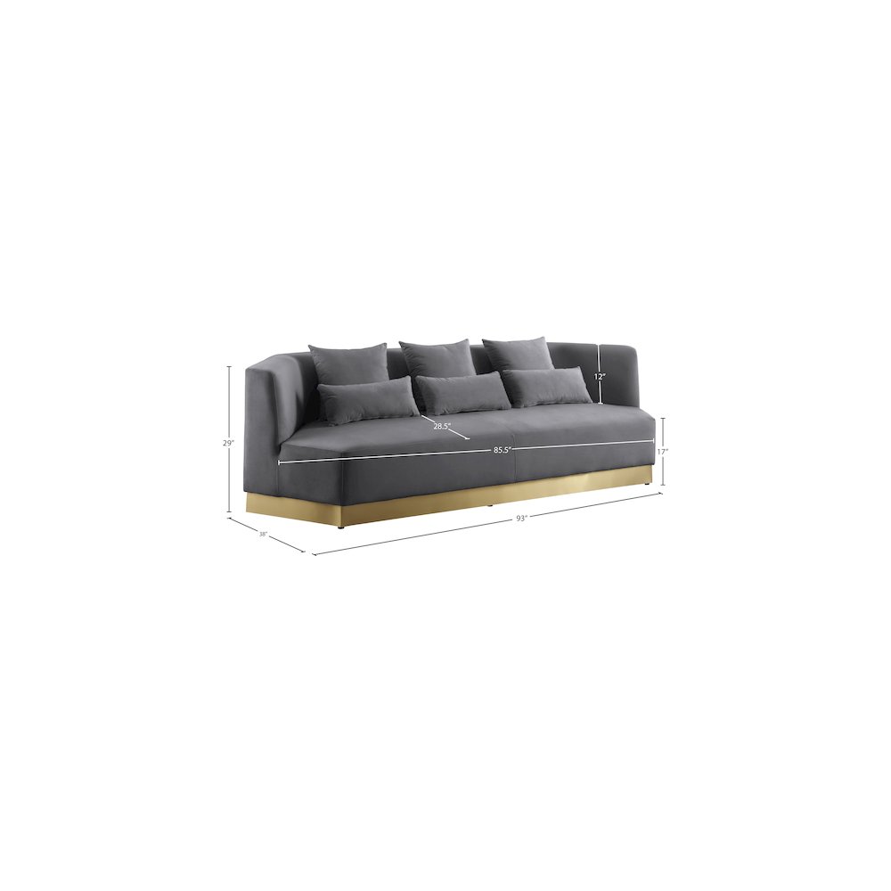 Marquis Grey Velvet Sofa