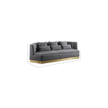 Marquis Grey Velvet Sofa