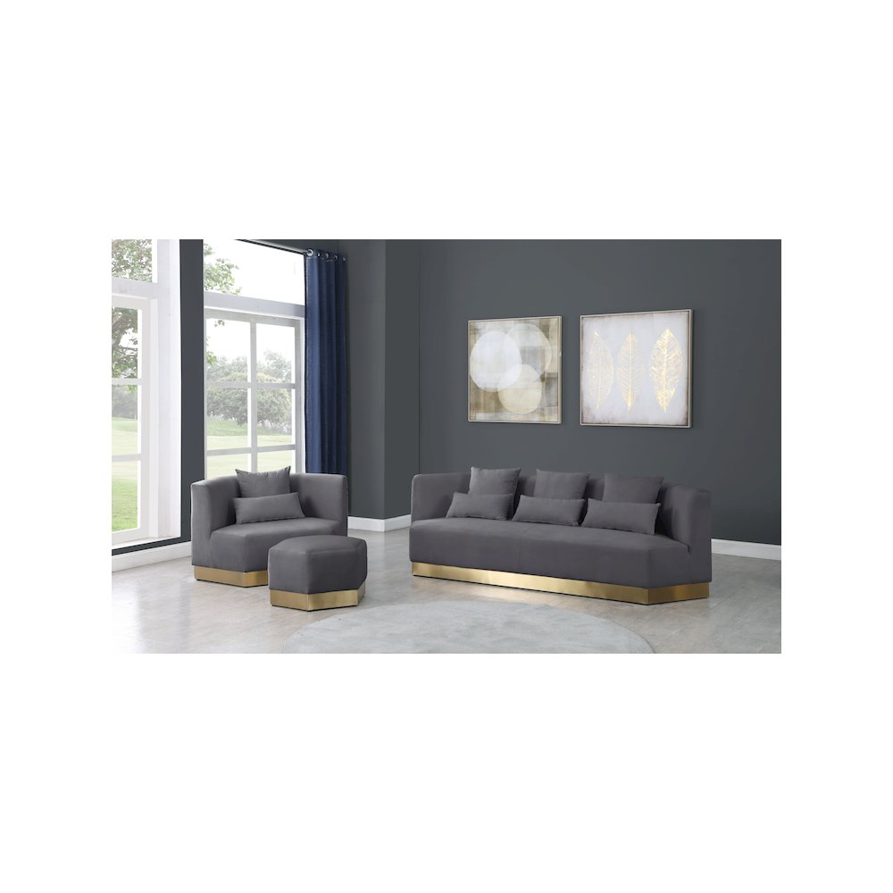 Marquis Grey Velvet Sofa