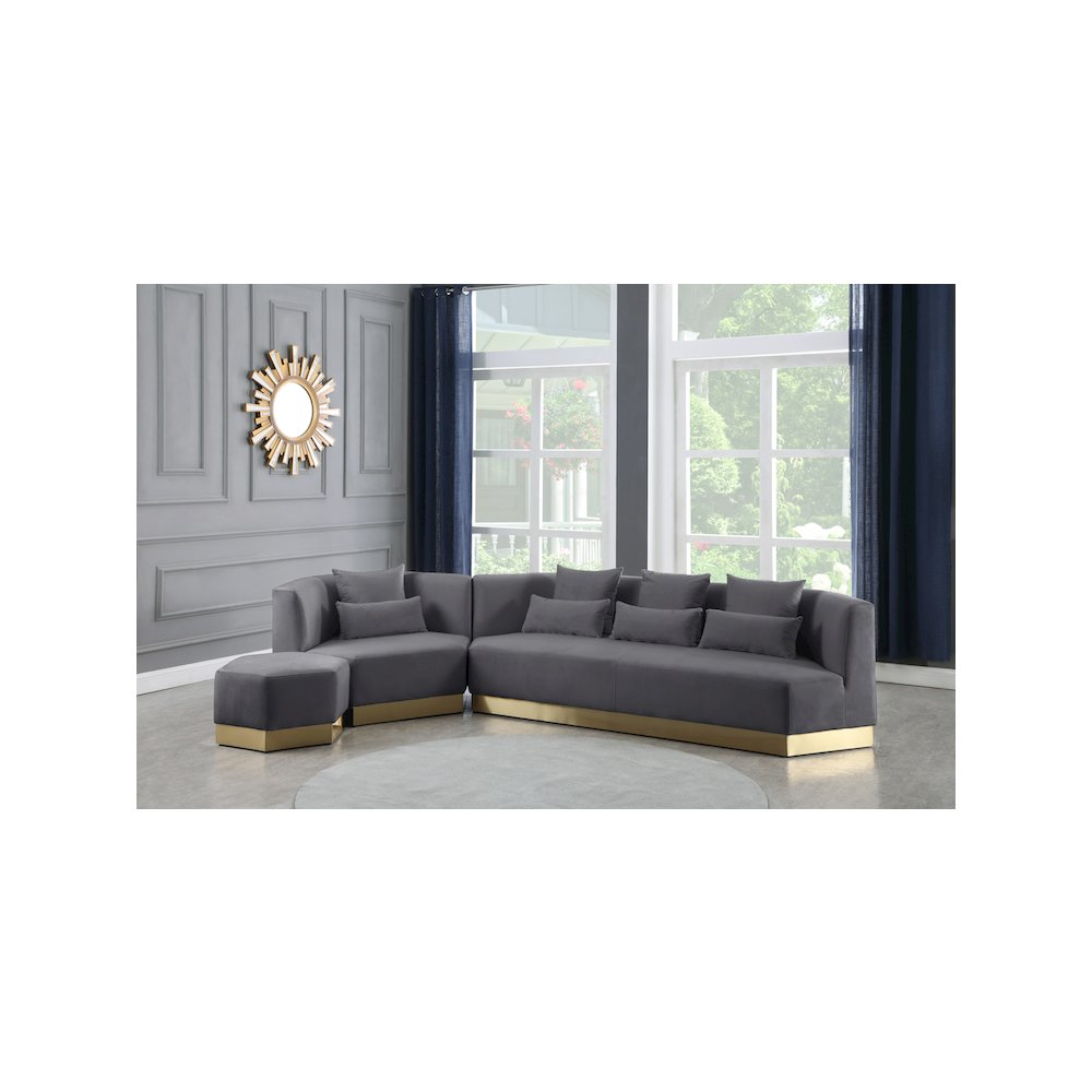 Marquis Grey Velvet Sofa