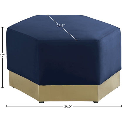Marquis Navy Velvet Ottoman