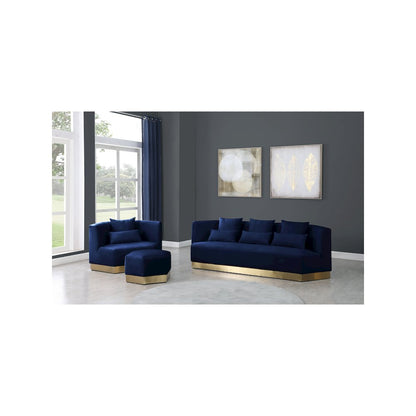 Marquis Navy Velvet Ottoman