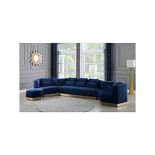 Marquis Navy Velvet Ottoman