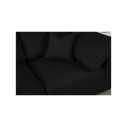 Serene Black Linen Textured Fabric Deluxe Comfort Modular Sofa