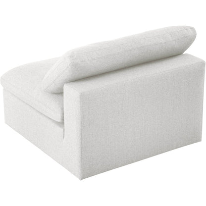 Serene Cream Linen Textured Fabric Deluxe Comfort Modular Armless Chair