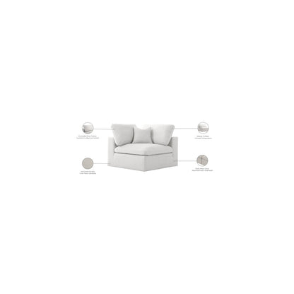 Serene Cream Linen Textured Fabric Deluxe Comfort Modular Corner Chair