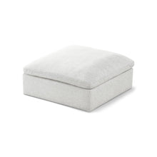 Serene Cream Linen Textured Fabric Deluxe Comfort Modular Ottoman