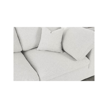 Serene Cream Linen Textured Fabric Deluxe Comfort Modular Sectional