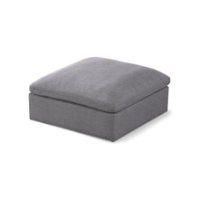 Serene Grey Linen Textured Fabric Deluxe Comfort Modular Ottoman