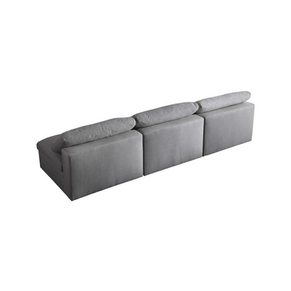 Serene Grey Linen Textured Fabric Deluxe Comfort Modular Armless Sofa