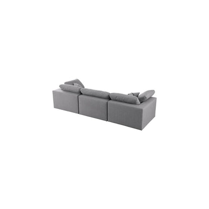Serene Grey Linen Textured Fabric Deluxe Comfort Modular Sofa