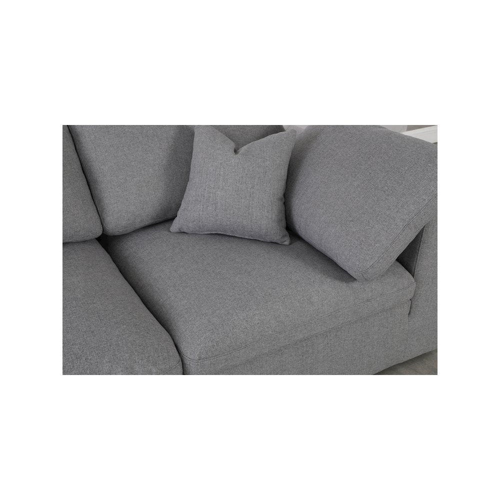 Serene Grey Linen Textured Fabric Deluxe Comfort Modular Sofa