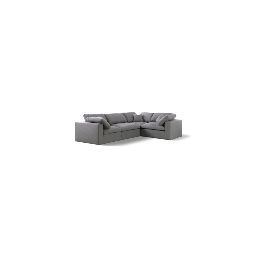Serene Grey Linen Textured Fabric Modular Sectional