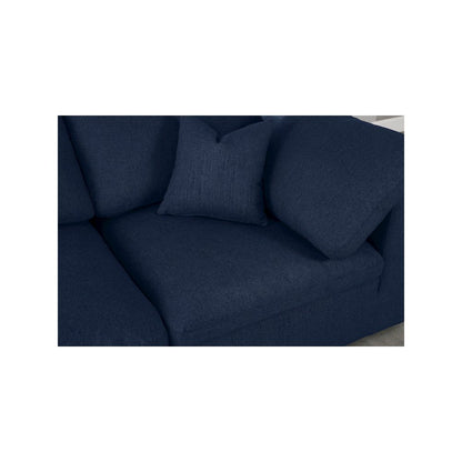 Serene Navy Linen Textured Fabric Modular Sectional