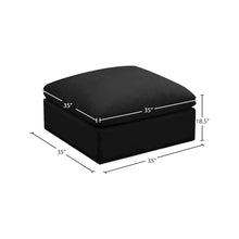 Plush Black Velvet Standard Comfort Modular Ottoman