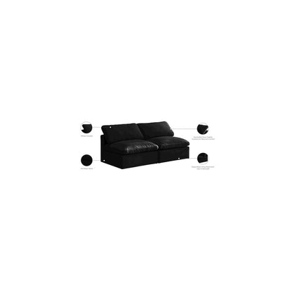 Plush Black Velvet Standard Comfort Modular Sofa