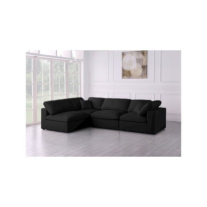 Plush Black Velvet Standard Comfort Modular Sectional