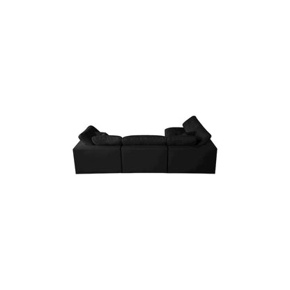 Plush Black Velvet Standard Comfort Modular Sectional