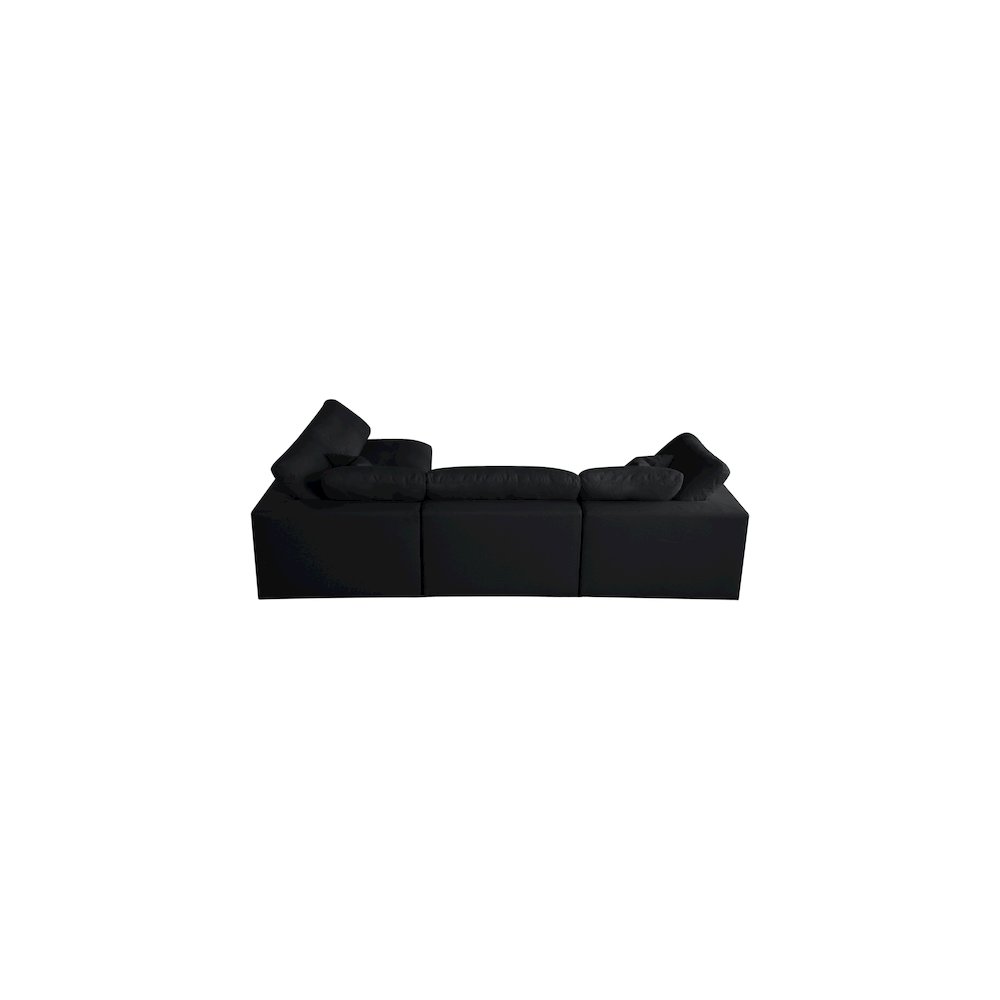 Plush Black Velvet Standard Comfort Modular Sectional
