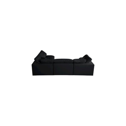 Plush Black Velvet Standard Comfort Modular Sectional