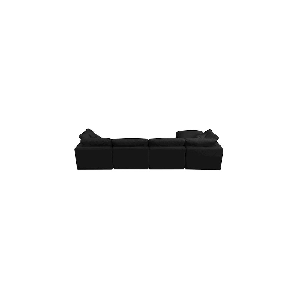Plush Black Velvet Standard Comfort Modular Sectional
