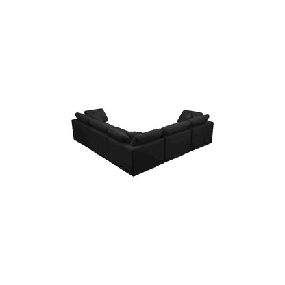 Plush Black Velvet Standard Comfort Modular Sectional
