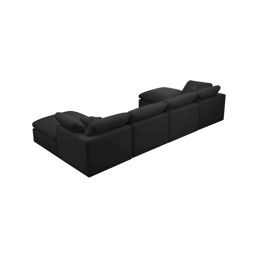 Plush Black Velvet Standard Comfort Modular Sectional