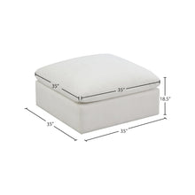 Plush Cream Velvet Standard Comfort Modular Ottoman