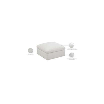 Plush Cream Velvet Standard Comfort Modular Ottoman