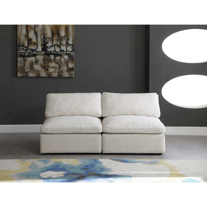 Plush Cream Velvet Standard Comfort Modular Sofa