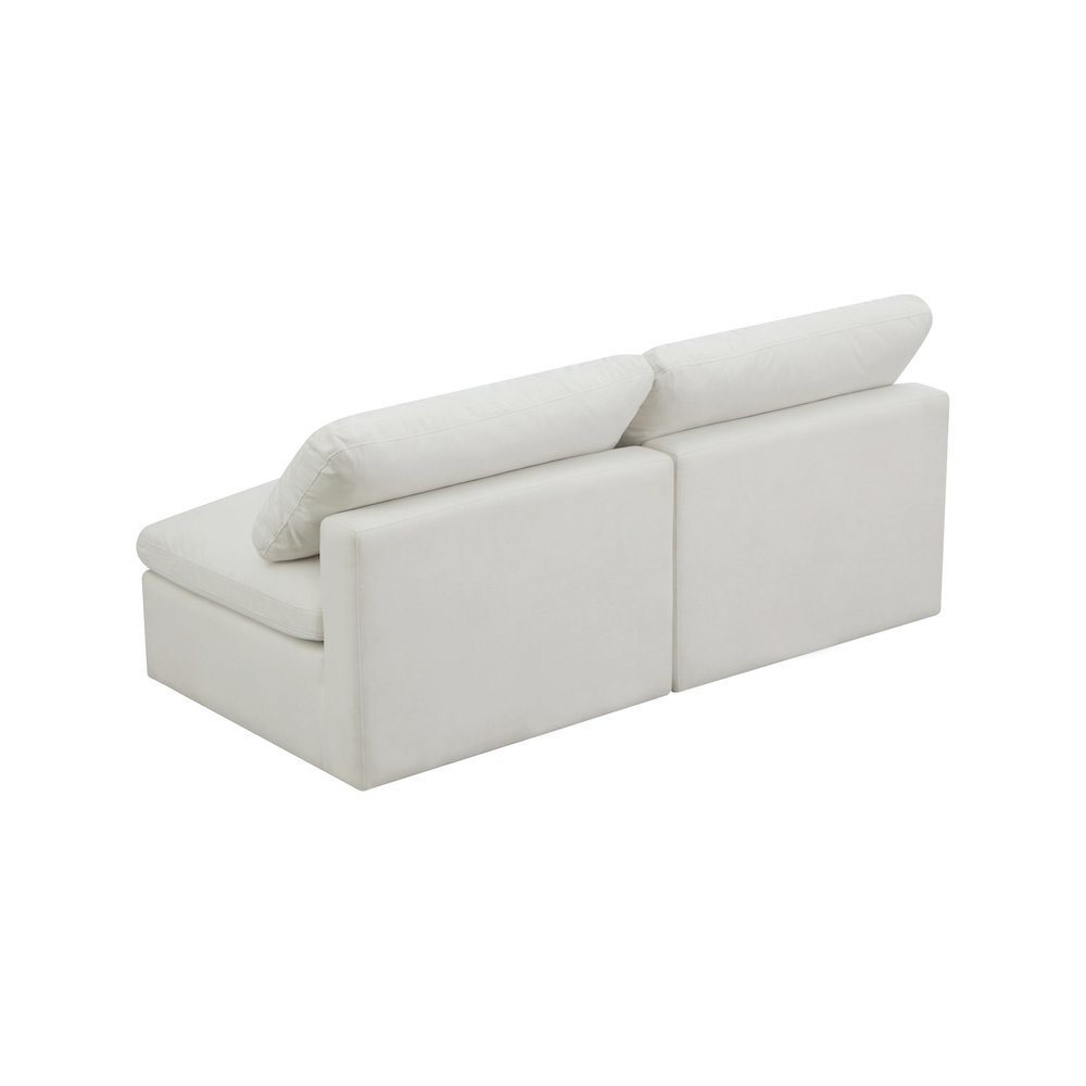 Plush Cream Velvet Standard Comfort Modular Sofa