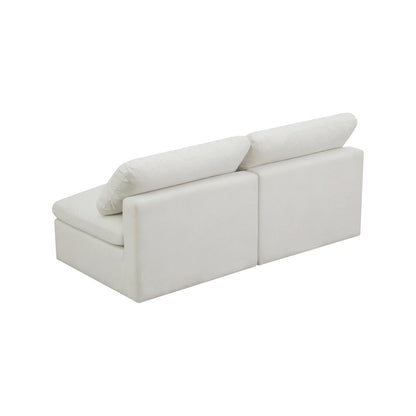 Plush Cream Velvet Standard Comfort Modular Sofa