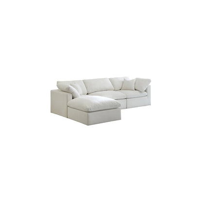 Plush Cream Velvet Standard Comfort Modular Sectional