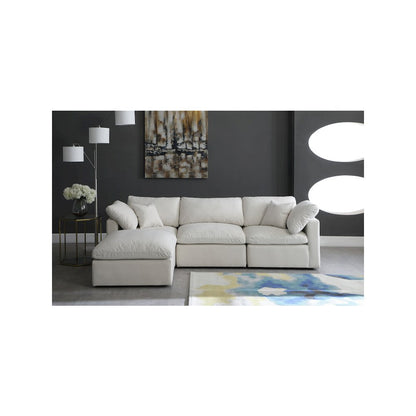 Plush Cream Velvet Standard Comfort Modular Sectional