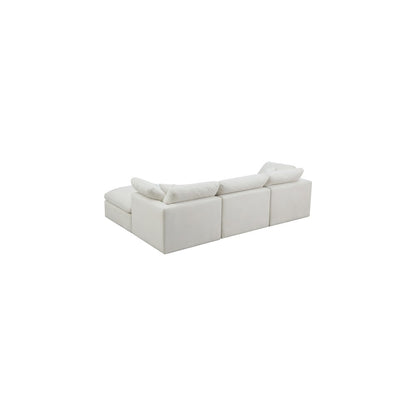 Plush Cream Velvet Standard Comfort Modular Sectional
