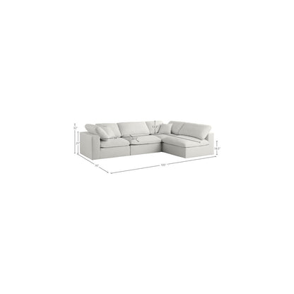 Plush Cream Velvet Standard Comfort Modular Sectional