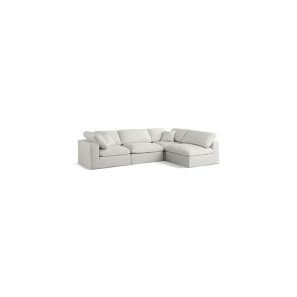 Plush Cream Velvet Standard Comfort Modular Sectional
