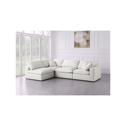 Plush Cream Velvet Standard Comfort Modular Sectional