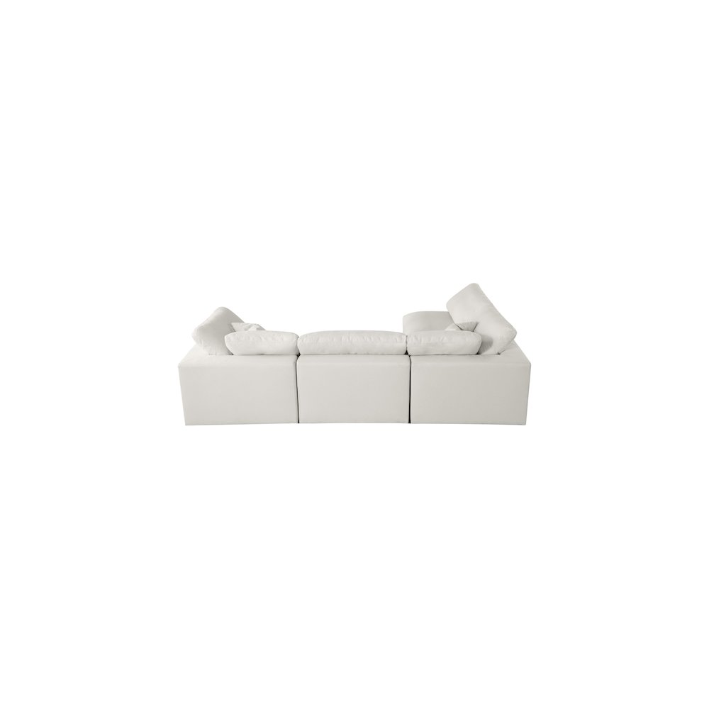 Plush Cream Velvet Standard Comfort Modular Sectional