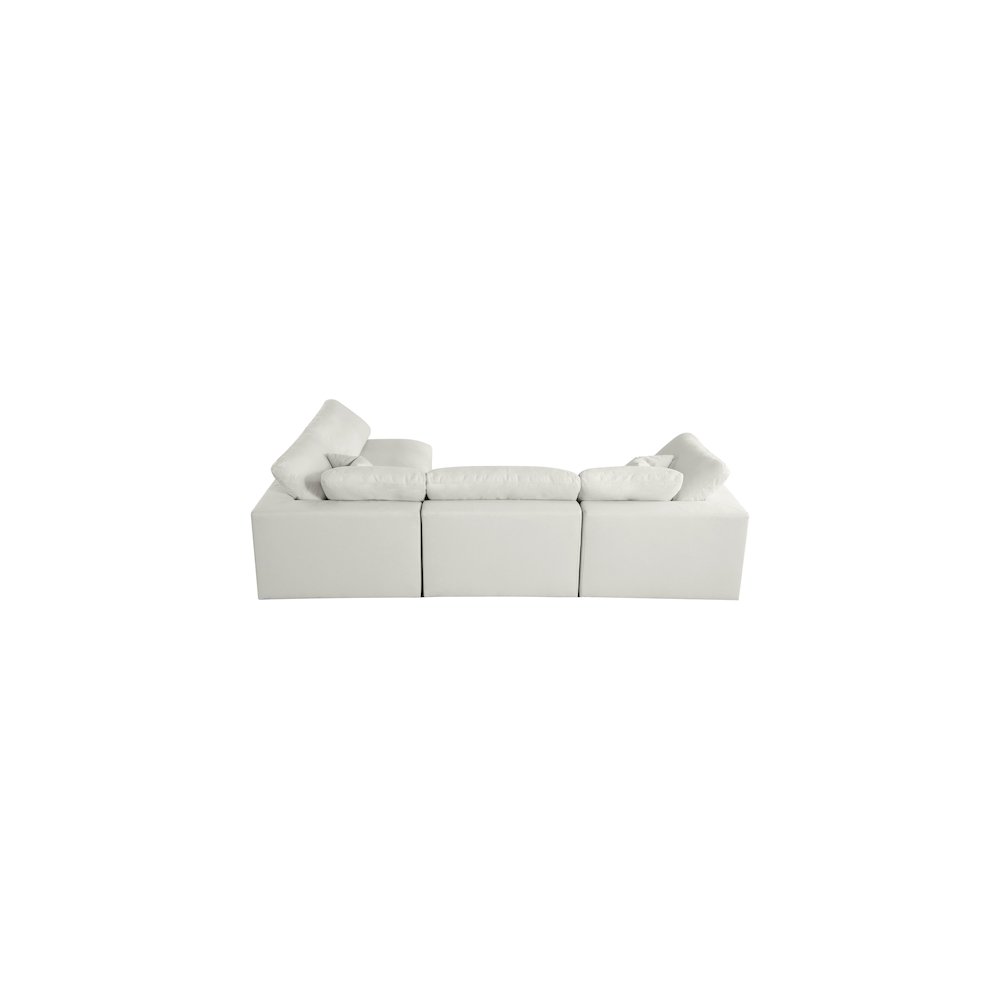Plush Cream Velvet Standard Comfort Modular Sectional