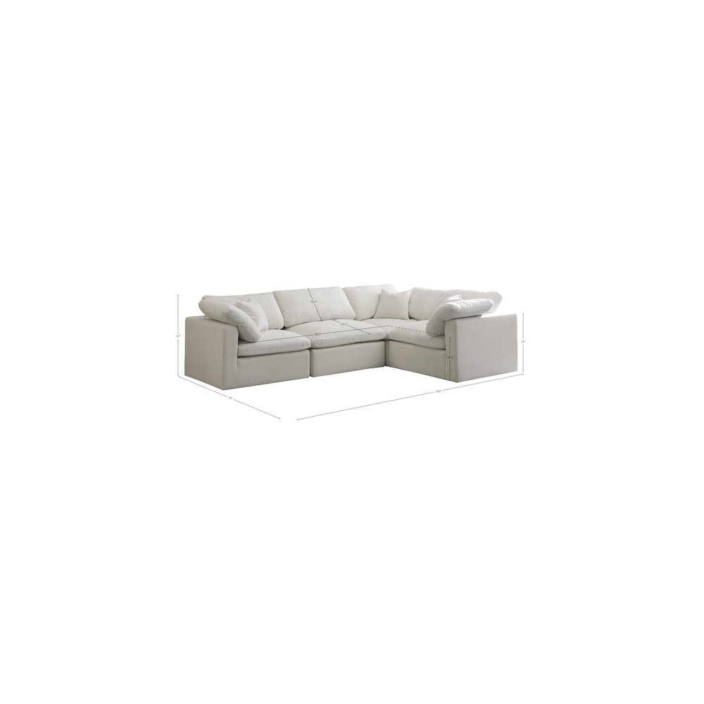 Plush Cream Velvet Modular Sectional