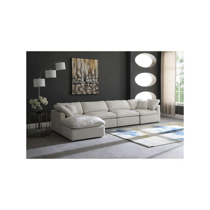 Plush Cream Velvet Standard Comfort Modular Sectional